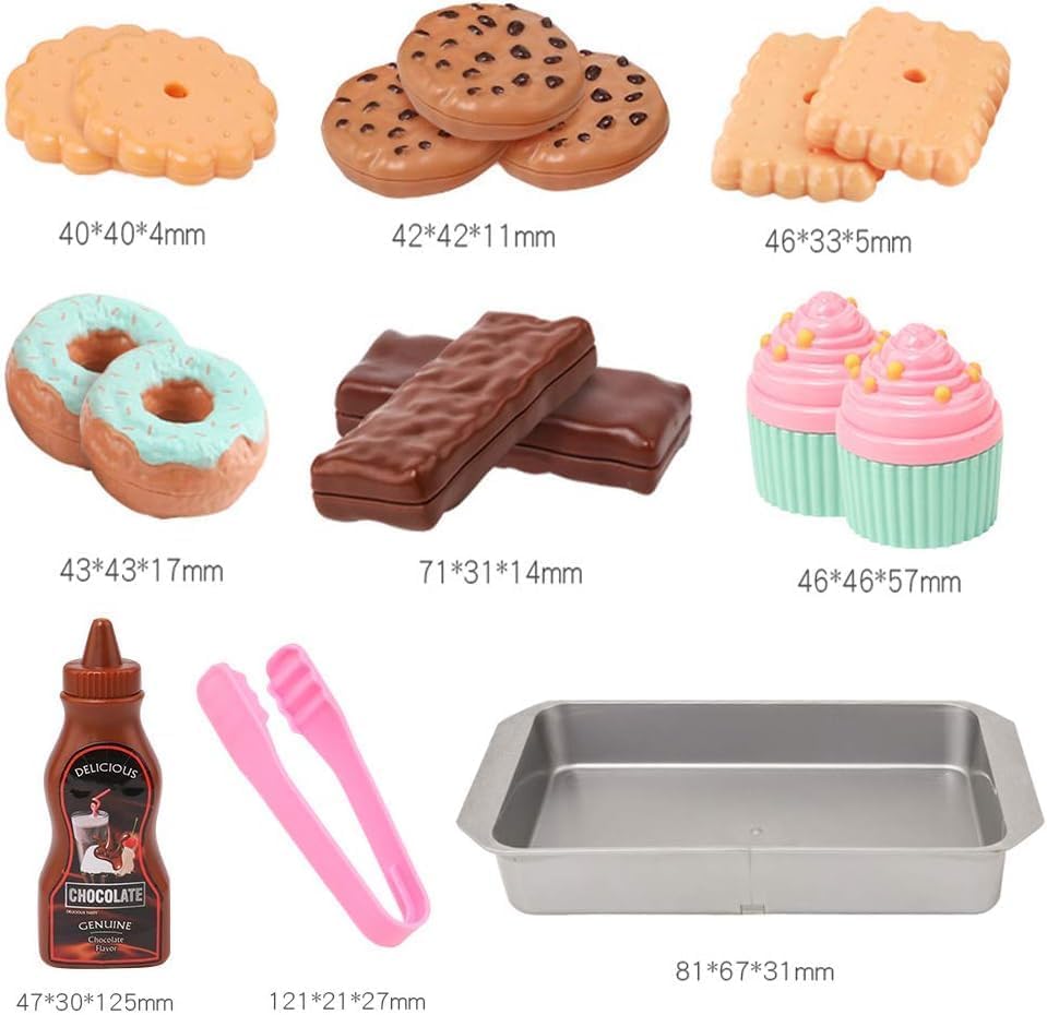 Cookie Play Food Set, Play Food for Kids Kitchen - Play Kitchen Accessories - Play Baking Cookies and Cupcakes Plastic Toy Food for Pretend Play, Kids Toddler Childrens Birthday Gifts - Image 7