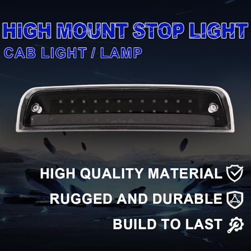PIT66 LED 3rd Brake Light, Compatible with 09-17 Dodge Ram 1500/10-17 Dodge Ram 2500 3500 Third Brake Stop Lamp Light Clear Lens Black Housing 55372082AC - Image 6