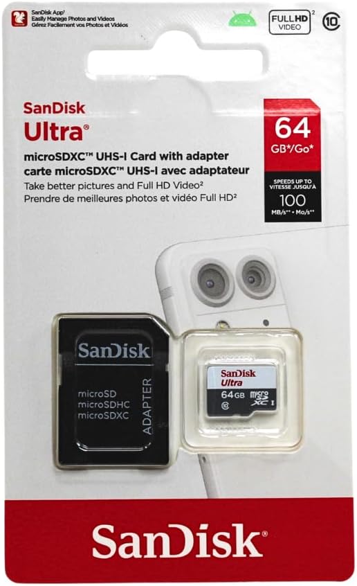 64 GB Class 10 MicroSDHC Ultra Android Memory Card