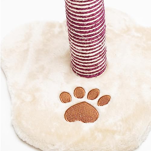 Aqpet Kratzbaum für Katzen, Spielbaum, Katzenbaum, mit Kugel, 39 cm, Farbe Beige – Bild 3