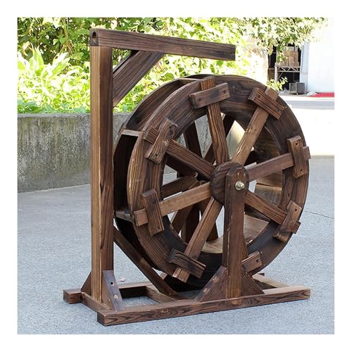 JTWWDM Fuente Noria Madera para Jardín, Decoración De Noria Retro para Exteriores, Cascada Ornamental para Balcón, Rocalla, Estanque Peces, Decoración Paisajística,30cm