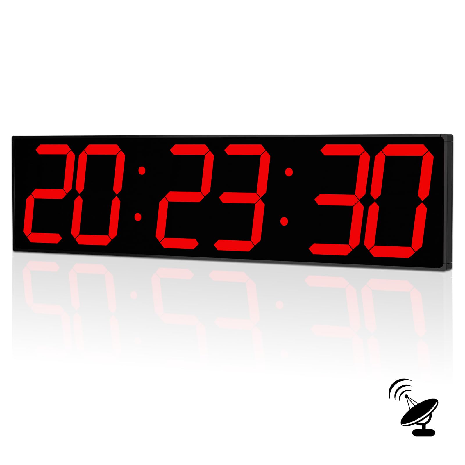 28.4''Large Digital Wall Clock,Automic Digital Clock with Alarm,Clendar and Termperature,Auto Time Sync with Easy Operation, Big Timer with Countdown and Countup (Red)