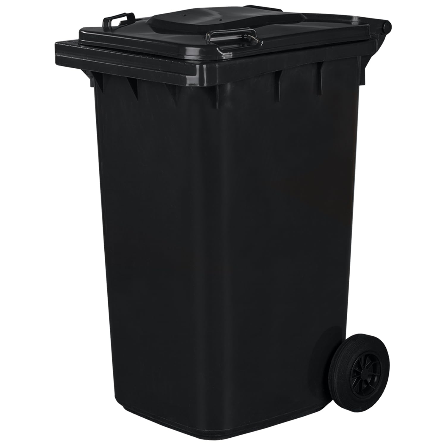 IMJ-Global Mülleimer 240 Liter mit Rädern Mechanischem Aufnahmesystem Mülltonne Abfalleimer Deckel Container PN-EN 840 Graphit