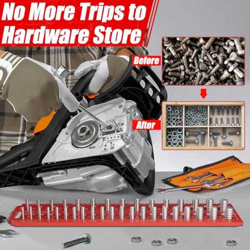 Upgraded 2 in 1 Nut Bolt Screw Thread Checker, 21 Standard Sizes+15 Metric Sizes+6 Screw Sizes, Bolt Size and Thread Gauge Tool, Bolt Identifier Board - Thumbnail 2