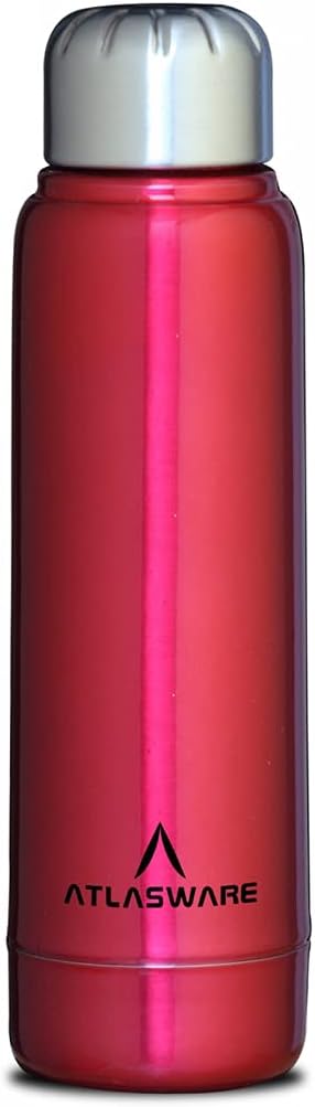 AtlaswareStainless Steel Vacuum Bottle, 220 Ml - Red
