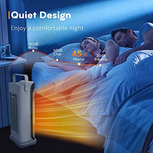 Space Heater - Fast-Heating Ceramic Heater,Tower Heater Fan With Thermostat, Tip-Over Overheat Protection, 120° Oscillation Ideal For Home Bedroom Office Large Room Bathroom Under Desk Indoor Use #TOP5