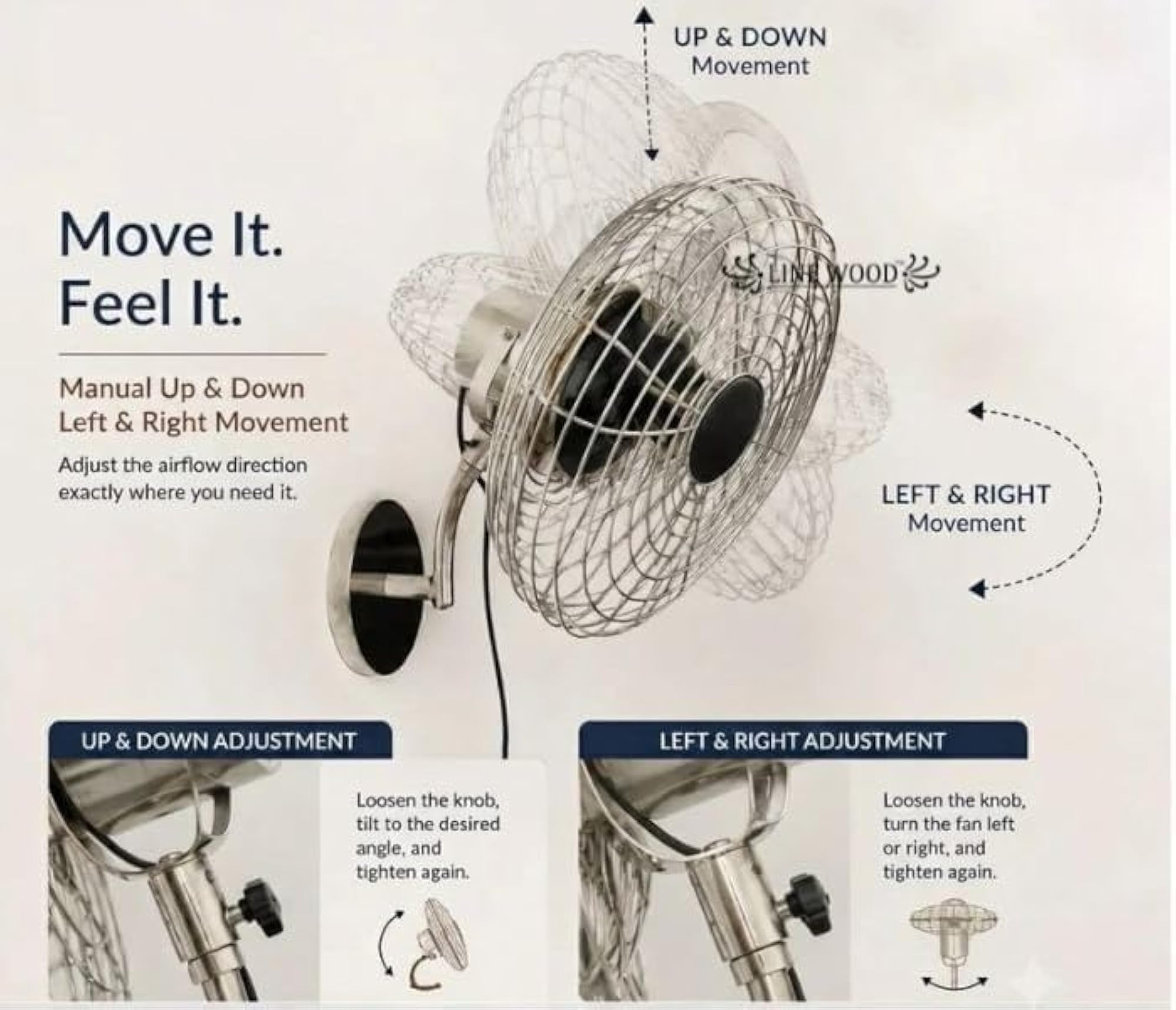 14 Inch Wall Mount Fan with Wave Wire Guard