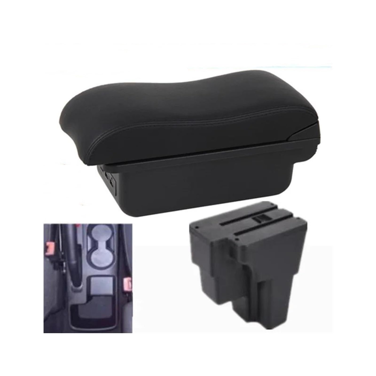 RESPUNEKBAH Armrest Box For KIA For STONIC For Rio Lx For Cerato 15-24 Car Armrest Part Storage Box Car Accessorie(B2 black line 3USB)