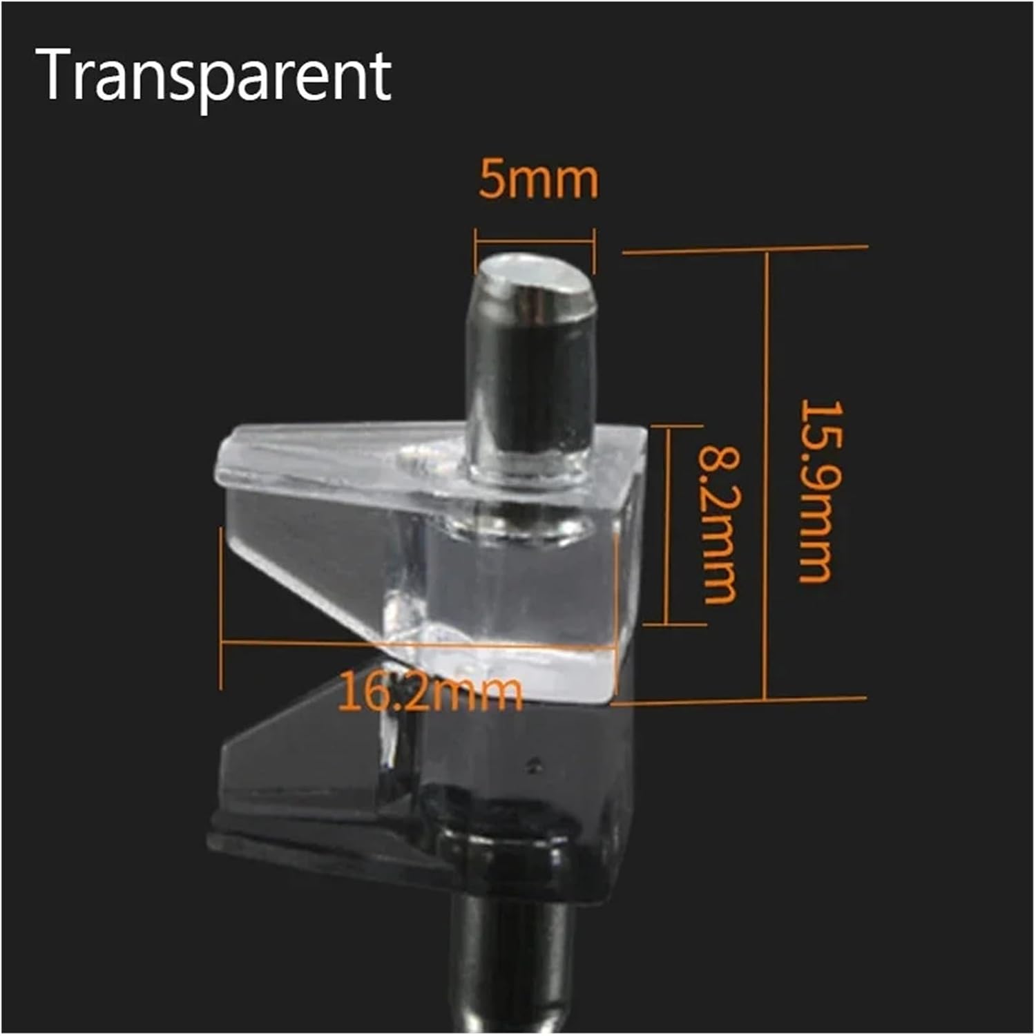 Transparent Shelf Support Pegs Plastic Laminate Studs for Cabinet Book Shelves Furniture Holder Pins(Transparent- 50PCS)