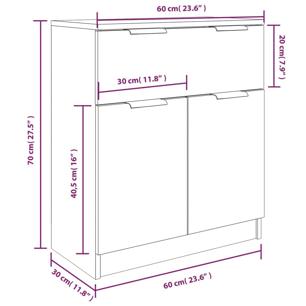 3-częściowy zestaw kredensów betonowo-szary materiał drewnopochodny z 3 szufladami każda 60 x 30 x 70 cm miejsce do przechowywania mebli kuchennych, salonu, komody uniwersalne, wytrzymałe i