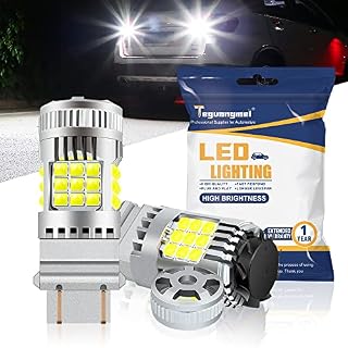 Teguangmei 7440 T20 LED Turn Signal Light, Canbus Error Free Bulit in Resistor Super Bright Amber Yellow 2640LM 26W Bulb w/Turbo Fan,W21W WY21W No Hyper Flash Car LED Front Rear Turn Signal Light 2PCS