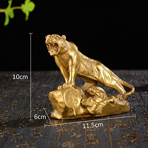 Brabud Chinese Fengshui Handmade Brass Lucky Tiger Statues Attract Wealth Desktop Figurine Home Decor Housewarming Congratulatory Gift Zd047 #TOP1