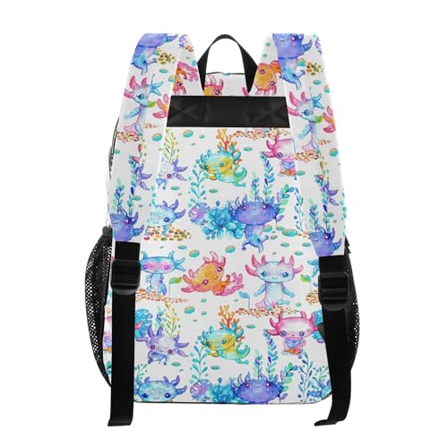 Watercolor Cute Axolotl Clear Backpack PVC Transparent School Backpack Lightweight Student Book Bags Capacity Clear Bag3