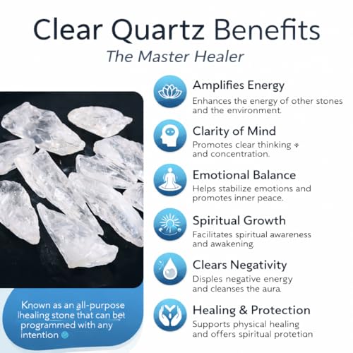 Image of Natural Clear Quartz Crystal Stone (Sphatik) 100 Grams for Reiki Healing, Meditation, Manifestation & Chakra Balancing | Raw Healing Crystal for Positive Energy & Home Decor