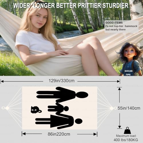 Image of All-Natural Hammock(30% Linen 70% Tencel) Off‑White | Breathable, cooling and skin‑friendly, ideal for indoor, outdoor, garden and patio use.