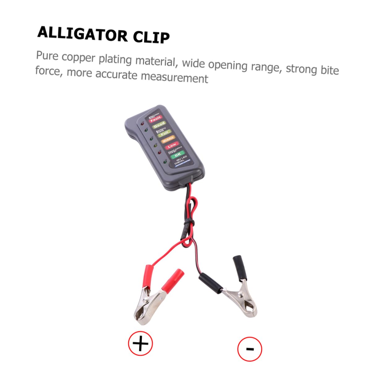 GANAZONO Smart Battery Tester with LED Light Compact Battery Measurer for Aa AAA and Button Portable with Alligator Clip and Six Safety Protections
