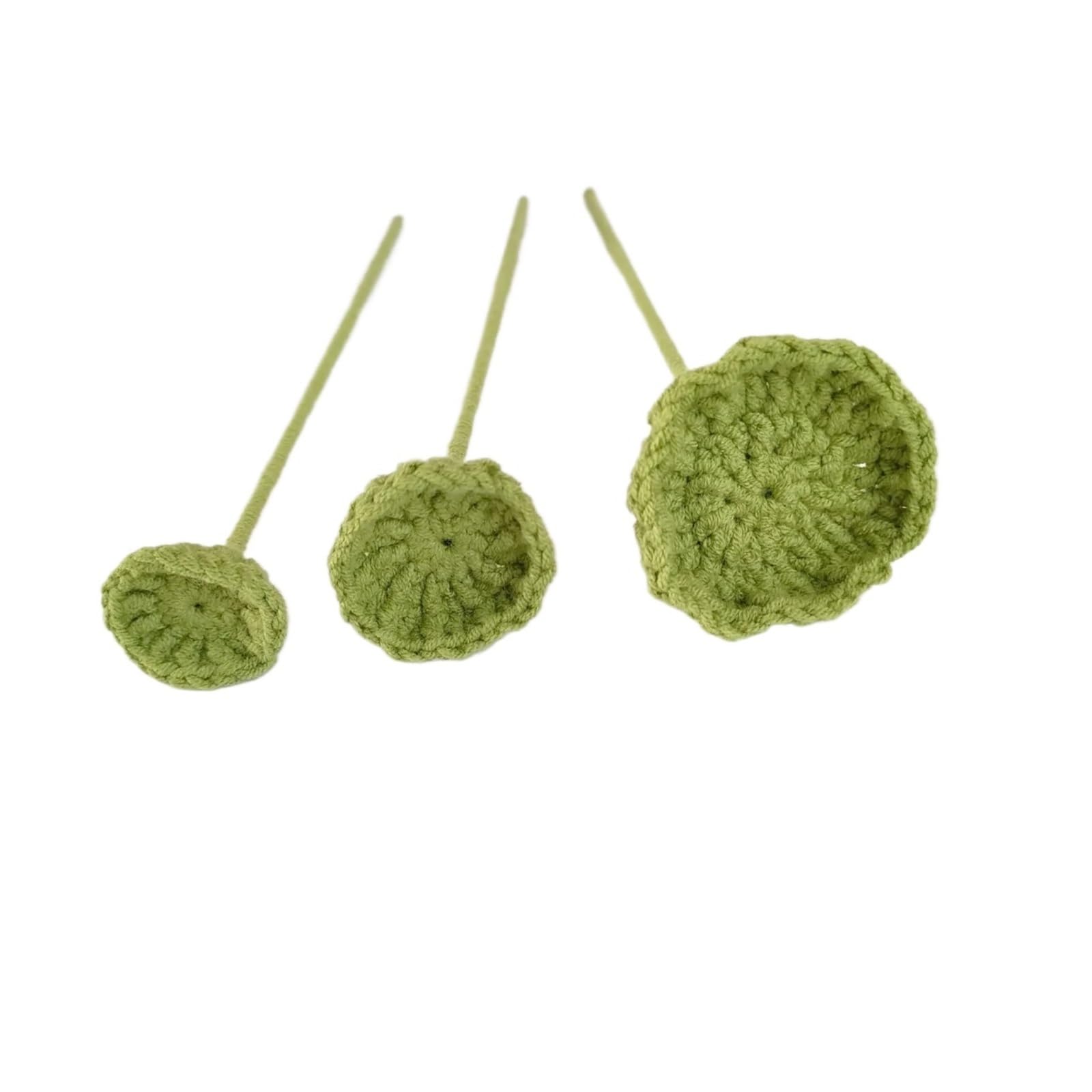 EXKURPOO crochet plant 3PCS Lotus Crochet Flower Creative Knitting Flowers Bouquet Handwoven Plant Home Decor for home