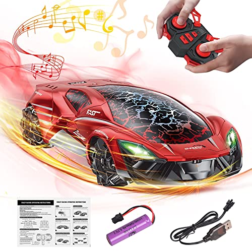 JELOSO Remote Control Car, 4WD 2.4GHz Fast RC Drift Stunt Race Car 360Â°Rotating Hobby RC Sport Car with LED Lights & Music, Cool Vehicle Toys Birthday Xmas Gifts for Kids Boys Girls Age of 6-12