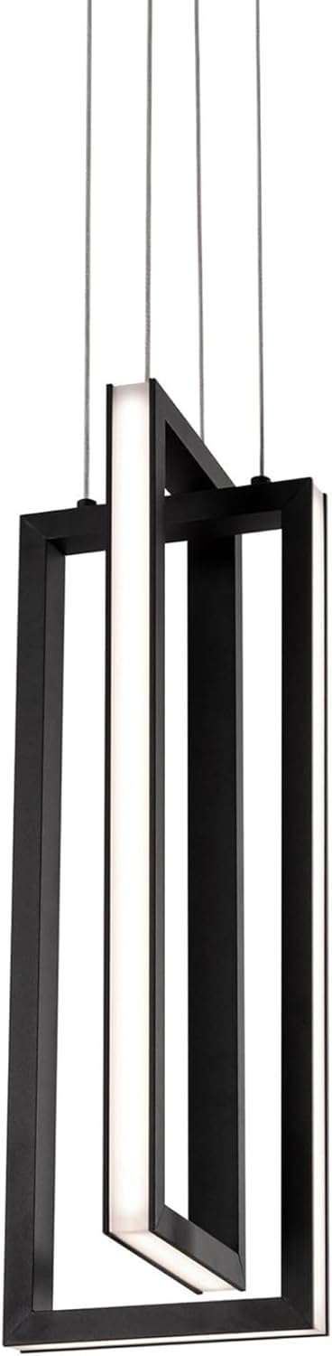 GHiycotdl Rectangular Design Pendant Light, Led Ceiling Light Chandelier for Living Room Bedroom Dining Room Staircase Ceiling Lighting - Nickel (Color : Black) (Black)