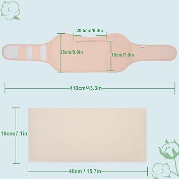 DEROWN Castor Oil Packs for Liver Detox, Less Mess Made of Organic Cotton Flannel & Waterproof PUL, Reusable Massage Castor Oil Pack Kit with Anti Oil Leak Design (Oil Not Included)
