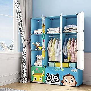 MAGINELS Children Wardrobe Kid Dresser Cute Baby Portable Closet Bedroom Armoire Clothes Hanging