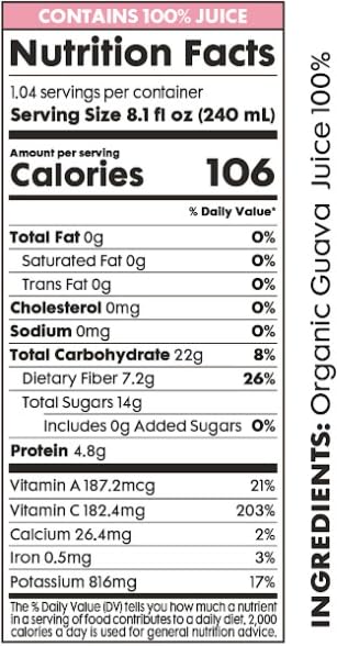 Image of Pomona Organic Juices Pure Pink Guava Juice, 8.4 Ounce Bottle (Pack of 12), Cold Pressed Organic Juice, Non-GMO, No Sugar Added, Not from Concentrate, Gluten Free, Kosher Certified, Preservative Free