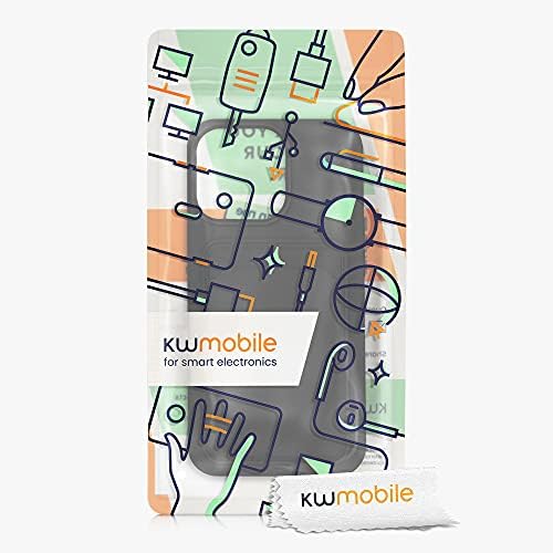kwmobile Case Compatible with Apple iPhone 13 Pro - Soft TPU Phone Cover with Credit Card Holder Slot on Back - Black
