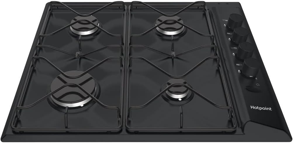 Hotpoint 58cm 4 Burner Gas Hob - Black