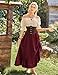 Scarlet Darkness Maxi Skirts for Women Renaissance Skirt Long Flowy Layered Medieval Skirt Wine L