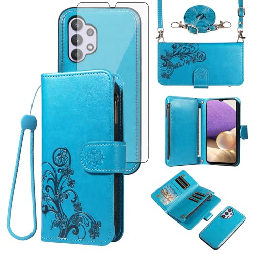 Coque Samsung Galaxy A32 5G fleurie avec sangle pour vos sorties en ville