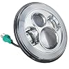 Eagle Lights 8700CP-897 7 LED Headlight for Harley Davidson and Indian Motorcycles - Generation I/Chrome Kit/Add Single Bulb Adapter Harness (897)