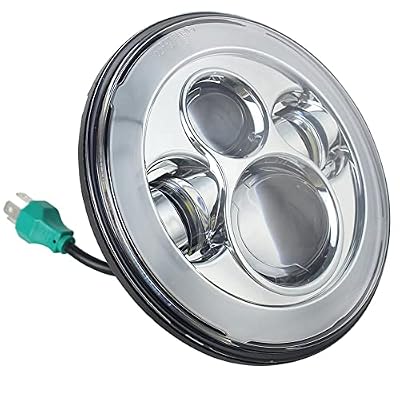 Eagle Lights 8700CP-897 7 LED Headlight for Harley Davidson and Indian Motorcycles - Generation I/Chrome Kit/Add Single Bulb Adapter Harness (897)