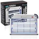 Triango3 Bug Zapper Indoor – 4000V Fly Traps for Indoors – Bug Zapper Indoor Electric for Mosquitos, Flies, Insects – Blue Light 20W Bulbs – Removable Washable Tray – Extra Long Cable