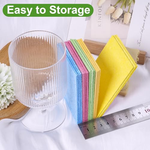 Image of 12 Pack Eco-Friendly Super Absorbent Kitchen Sponges - Non-Scratch Compressed Sponges for Dishwashing and Multi-Purpose Cleaning