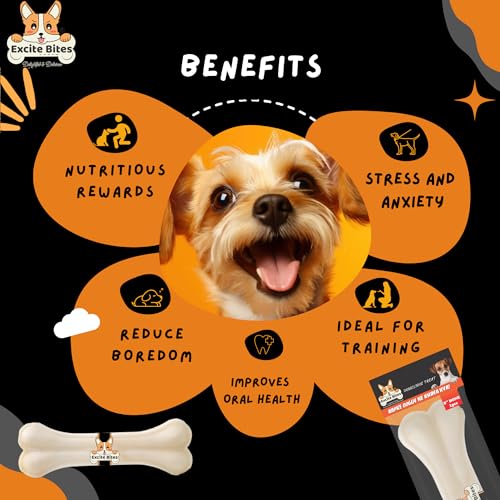 Image of Excite Bites Dog Rawhide Bones (Dog Chews) (Size 8 inch) (1Pcs),All Life Stages
