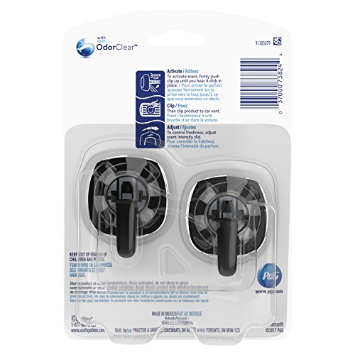 Image of Febreze Vent Clip Car Air Freshener, Odor Eliminator, Unstopables Fresh Scent, 2 CLIPS