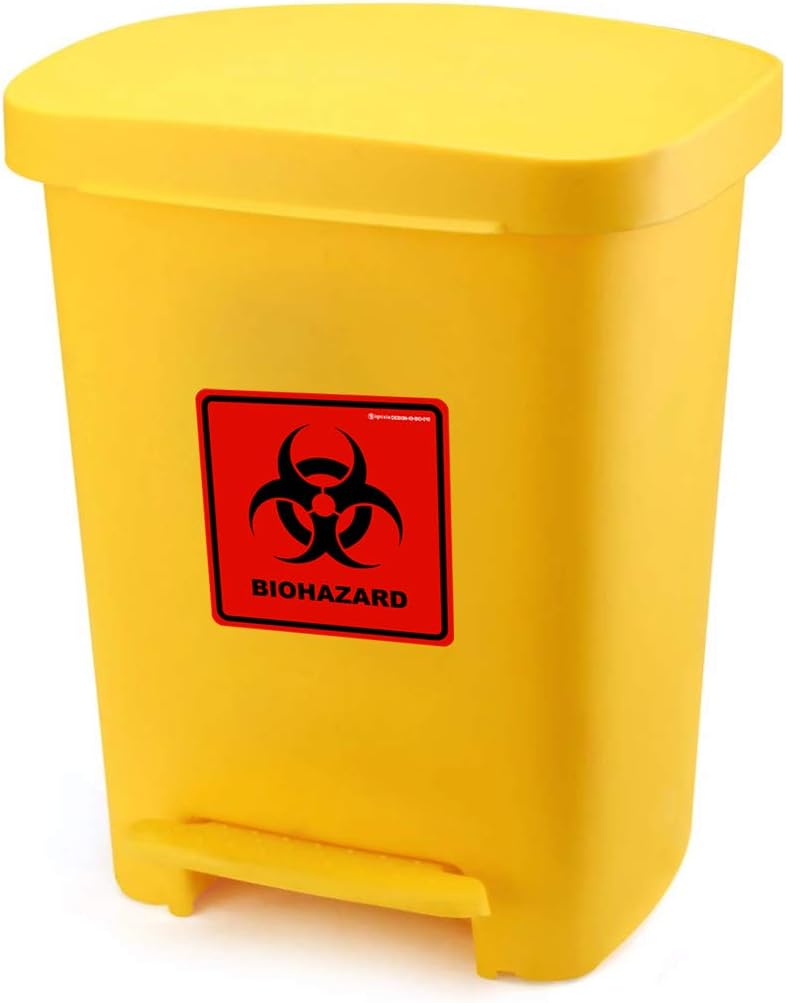 Biohazard Stickers- 5.5" x 5.5" Biohazard Labels (Pack of 10) - UV Coated Label- Biohazard Warning Sign for Labs, Hospitals and Industrial Use Universal Biohazard Symbol by Ignixia (10)