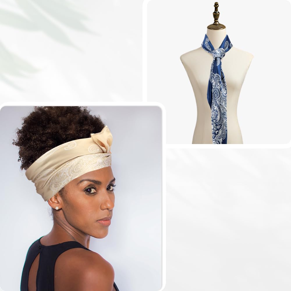 NZKNP Sciarpa in seta - Bandana da donna
