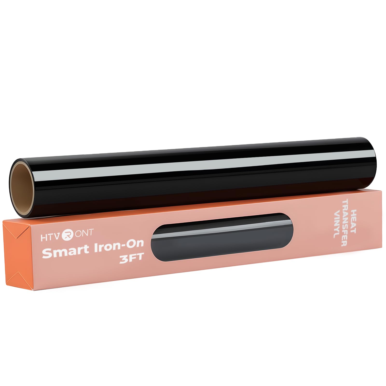 HTVRONT Smart Iron On Vinyl, Black HTV - 13" x 3FT Heat Transfer Vinyl