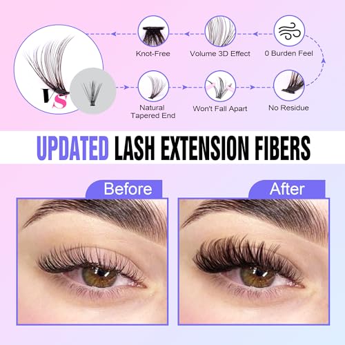 Image of Pawotence Lash Extension Kit DIY 280pcs Brown Lash Clusters Eyelash Extension Kit 40D 9-16mm Individual Lashes Kit with Lash Bond and Seal Lash Tweezers for Self Use (Brown 40D, 9-16mm, Kit)