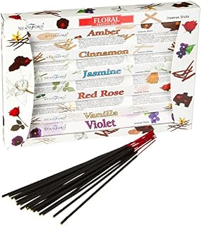 Stamford 37325 Floral Variety Set Incense 6 Packs x 20 Sticks, Black, One Size