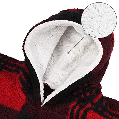 Image of Catalonia Oversized Hoodie Blanket Sweatshirt, Comfortable Sherpa Giant Pullover with Large Front Pocket for Adults Men Women Teenagers Wife Girlfriend