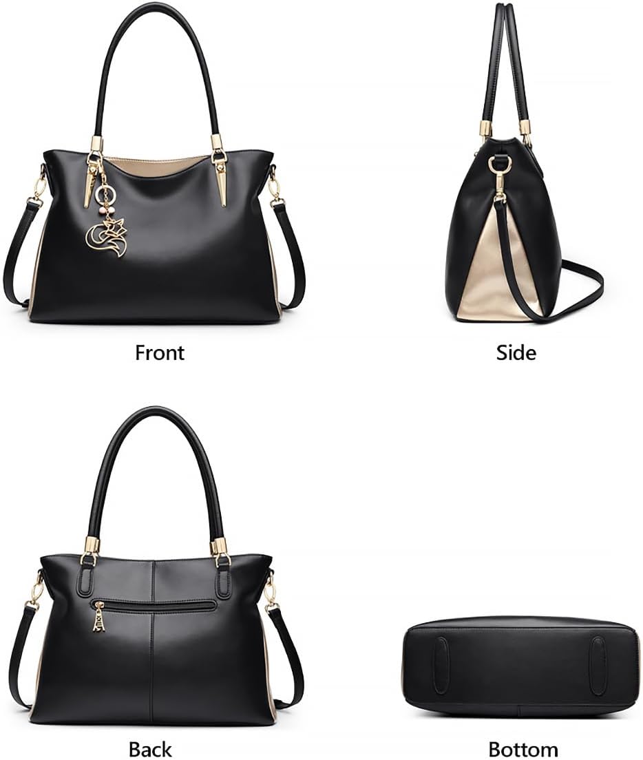 FOXLOVER Large Capacity Genuine Leather Tote Bag for Women Designer Handbags Shoulder Big Purses Minimalist - Image 4