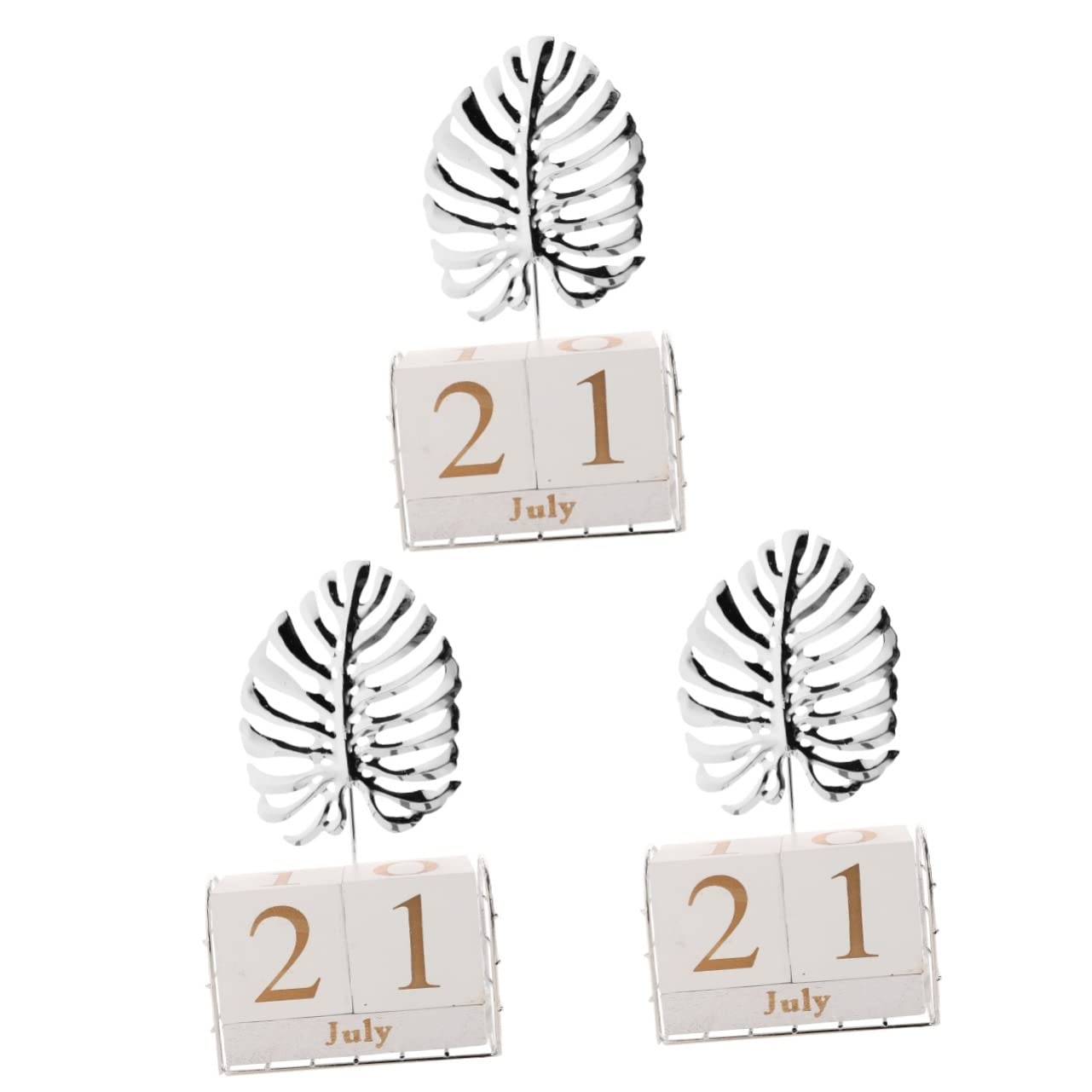 SEWACC 3 Piezas calendario de madera calendario digital de mesa s de mesa s escritorio con perpetuo de bloques de madera planchar