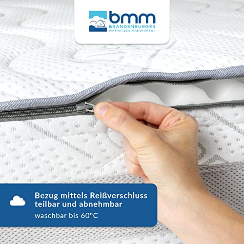 BMM Matratze 90x200 cm Komfort 23 TFK Härtegrad H4/Taschenfederkernmatratze Öko-Tex Zertifiziert/orthopädische 7 Zonen Matratze Höhe 23 cm/Matratzen produziert in Deutschland – Bild 7