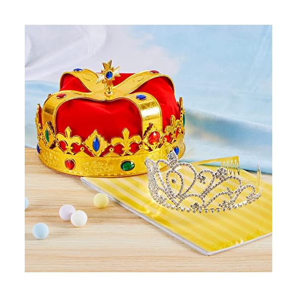 Joyin royal crowns, 2 pack king's and queen's royal crowns, birthday king crown, halloween costume prom accessories - image 3