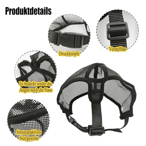 Französische Bulldogge Maulkorb, Maske für Hunde mit Kurzer Schnauze， Maulkorb für Kurze Schnauze Hund, Hundemaulkorb mit einstellbare Atmung Mesh, Anti Biting Kauen Bellen, Schwarz