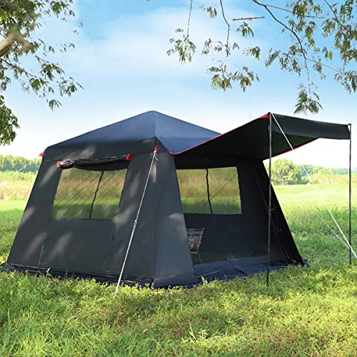 Carpa para camping 4 personas, protección solar, negra