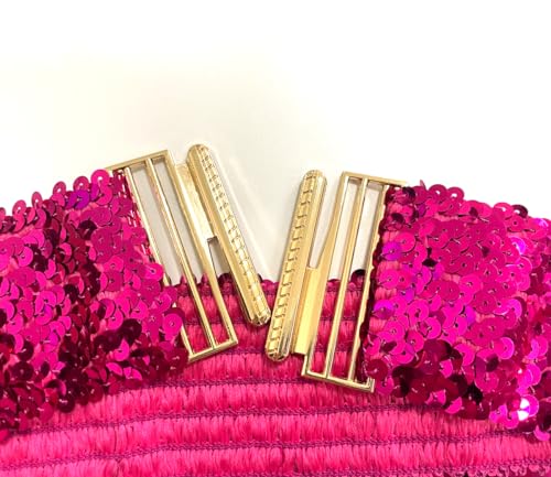 Cotim Coyin Sequins Belts for Women, Glitter Rhinestone Skinny Belts Sparkly Bling Belt for Dress Jeans Pants4