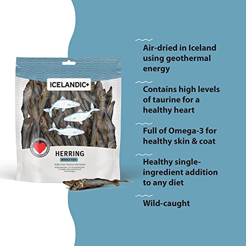 Image of Icelandic+ Whole Fish Herring - 9oz Bag - Dog Treats,Pure Wild-Caught & Air-Dried,Ingredient Snack,Pet Chew,Just The Fish Nothing Else,(Pack of 2)